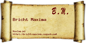 Bricht Maxima névjegykártya